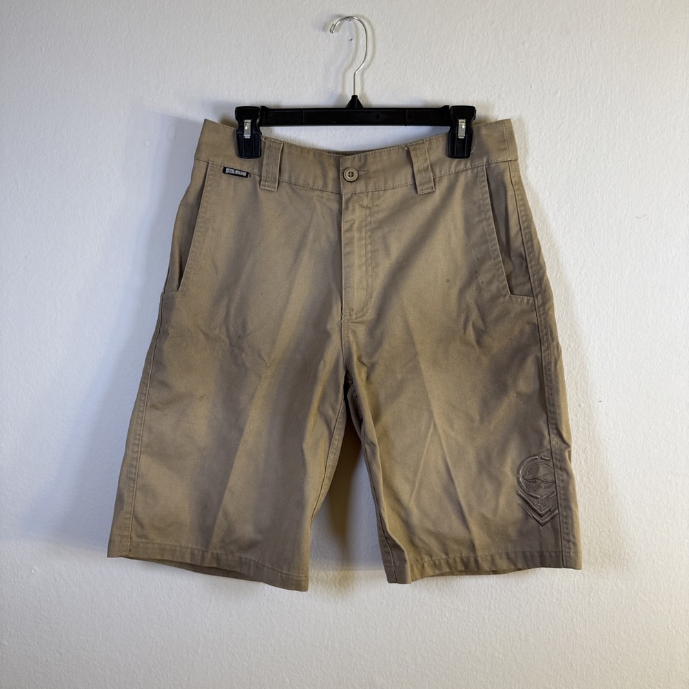 Metal Mulisha Shorts Mens 30 Khaki‎ Beige Chino Casual Pockets